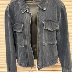 Old Navy Denim Jacket Dark Wash Zip-up Women’s size M